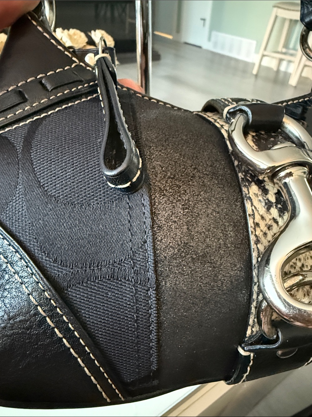 2006 Coach Hamptons Signature Python Mini Hobo - Picture 7 of 16